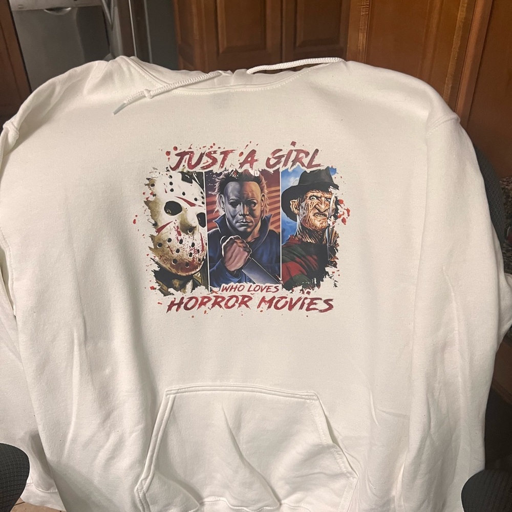 White Halloween hoodie size Medium